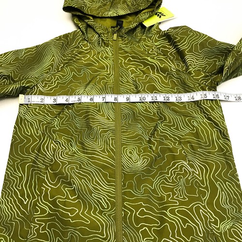 All in Motion Girls Size M 8 Lined Rain Jacket Hooded Thumbholes Aspiring Olive - Picture 4 of 13