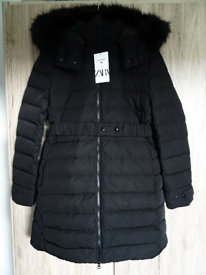 ZARA BLACK WIND PROTECTION FEATHER DOWN PUFFER