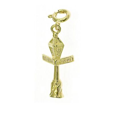 3D Bourson Avenue Street Lamp Charm Pendant 14k Gold (2.2 Grams)