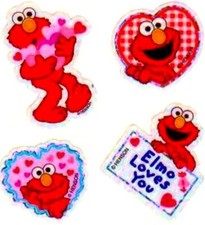  VINTAGE  Glittery ELMO LOVES YOU theme Sandylion Stickers