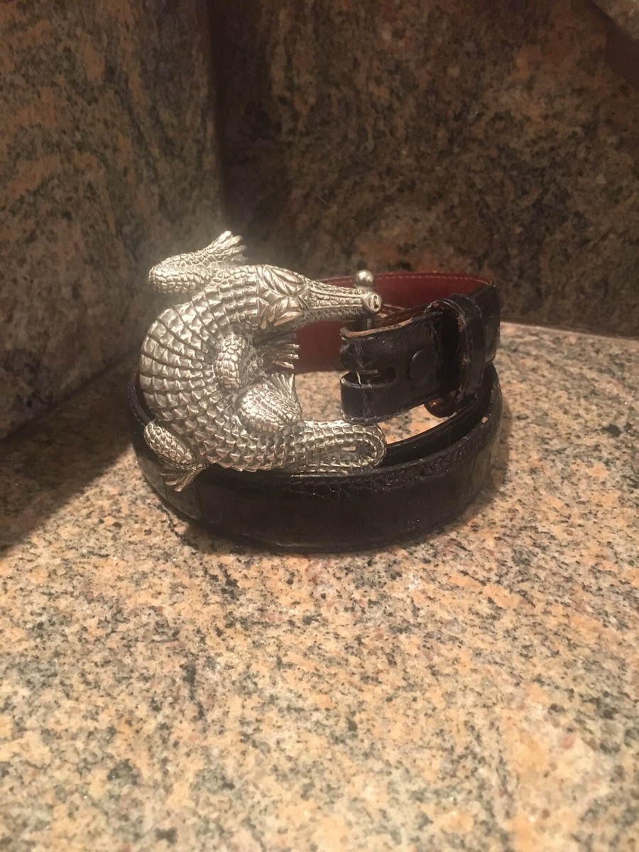 Kieselstein-Cord Sterling Alligator Buckle With Black  display picture 2