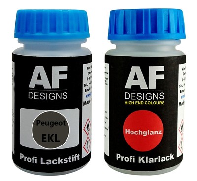 Lackstift Peugeot EKL Smart Grey Metallic + Klarlack je 50ml Autolack Basislack