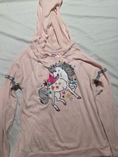 Sweater- Girls Sz 14   Unicorn Design- Pink
