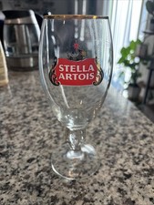 Stella Artois Gold Rim Chalice Beer Glass Belgium 40 CL Large Pint Size NEW NWOB