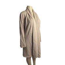 Women One Size Joah Brown Cotton Oversized French Terry Cardigan Knit Beige Tan