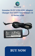 Genuine 19.5V 3.33A 65W Adapter Charger For ENVY TouchSmart 14 15 Series x360