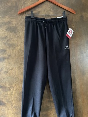 Reebok Boys Black Jogger Pants XL (14/16) Activewear Drawstring Elastic