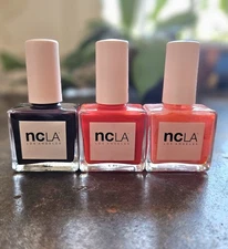 3 NCLA Nail Lacquer Call My Agent, Late Checkout, Eat Pie Drink Wine New!