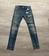 Balmain Men s Blue Distressed Skinny Slim Fit...