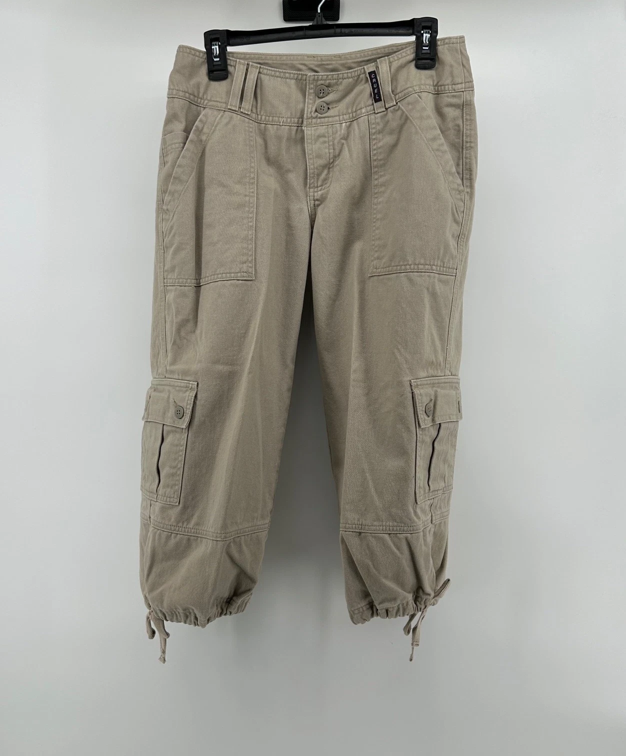 Cruel Girl Khaki Capri's Women Sz 9 Y2K 90's Retro Cargo Button Fly Streetwear