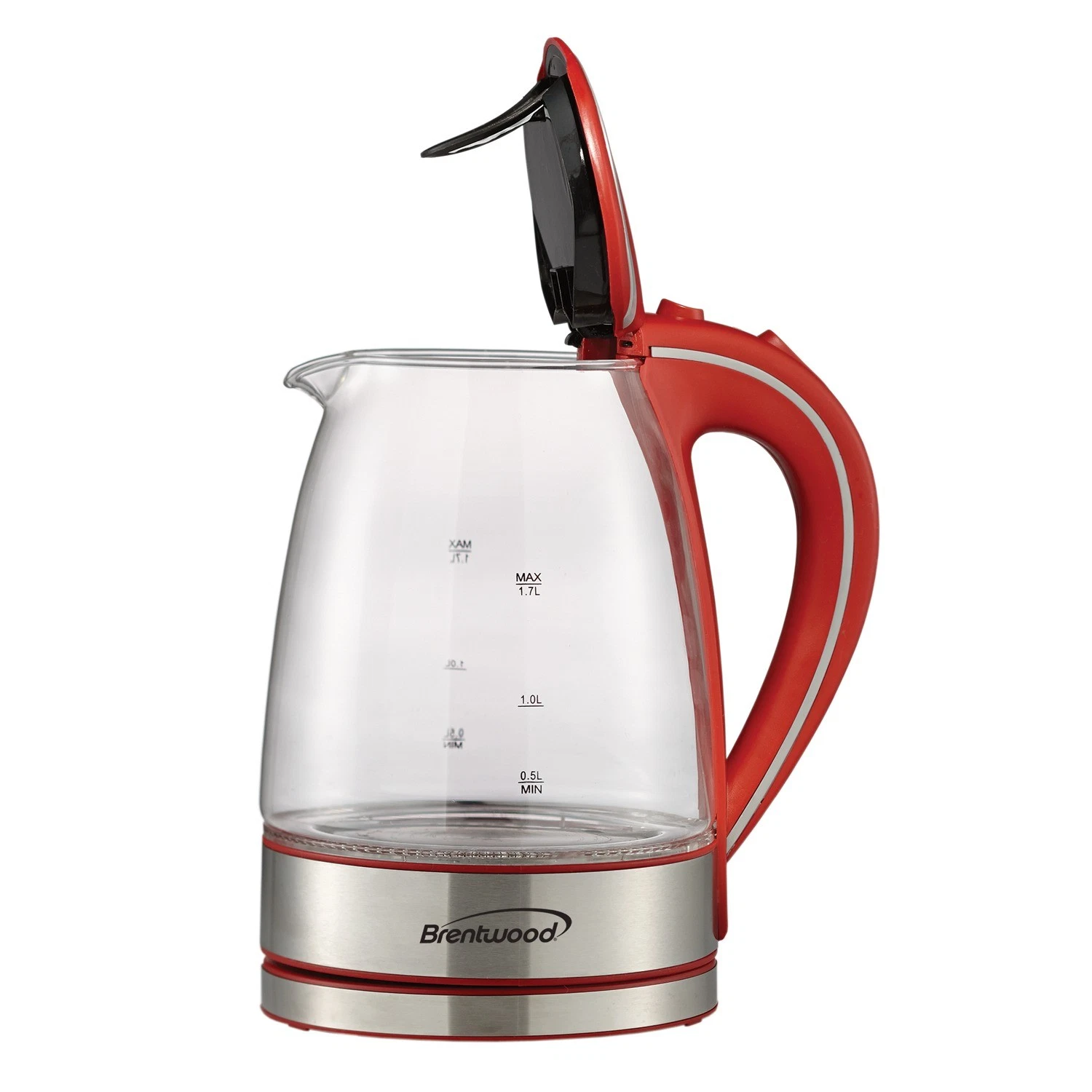 1100W 1.8-Qt 7-Cup Cordless Tempered-Glass Electric Kettle Auto Shut-off