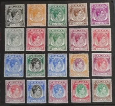 MALAYA STATES. MALACCA. GVI. 1949/52 set to $5. Bright colours & very fine mint.