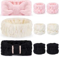Spa Headband for Washing Face, Skincare Headband and Wristband Set