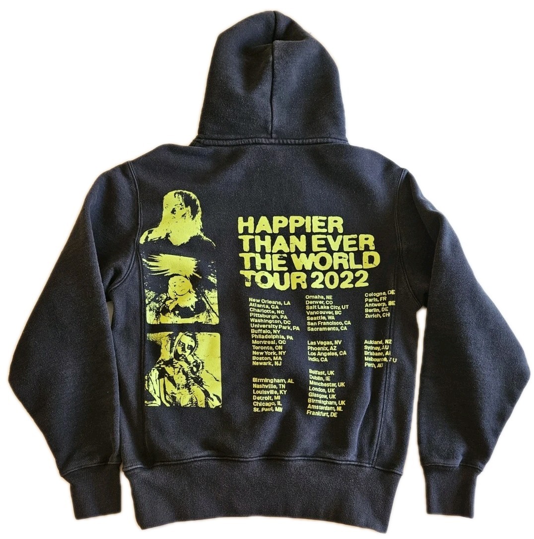 Billie Eilish Hoodie Happier Than Ever World Tour 2022 ADULT
