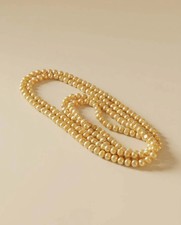 Vintage Freshwater Pearl Necklace Long Golden Pearl Strand Cultured