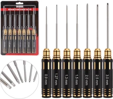 INJORA RC Hex Screw Driver Set-7Pcs Car Tool Kit 0.9, 1.27, 1.3, 1.5, 2.0, 2.5