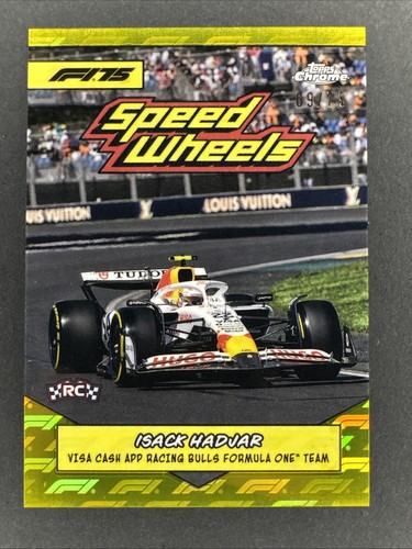 2025 Topps Chrome Logofractor F1 Isack Hadjar 1975 Speed Wheels /75