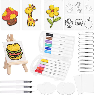 Magic Puffy Paint Set,38 teiliges Foam Texture Painting Set,Kreativ Canvas,3D Dr