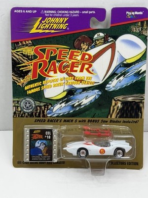 Johnny Lightning Speed Racer Mach 5 W/Saw Blades Cel #18 Diecast 1
