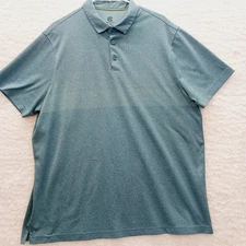Shirt Polo Men Champion Teal Blue Tweed Golf Pickleball Tennis Logo Size XXL