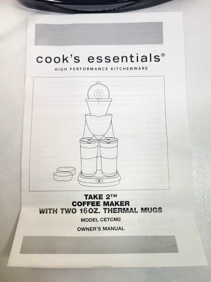 Cook's Essentials Home & Go Coffee Maker With 2 Mugs and Carafe Double Serve New - Image 4 of 4