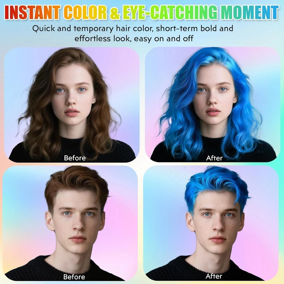 Spray de color de cabello verde spray temporal para mujeres hombres tinte pintura cera Foto 3 de 4