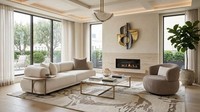 Polstergarnitur 3Sitzer Sofa Sessel Stoff Modern Kissen Beige Elegant
