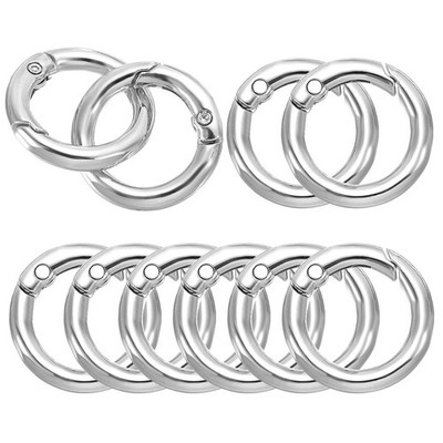 10 Stück 25mm Feder-O-Ringe Clips für Schlüsselringe in Silber