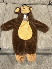 New Monkey Halloween Infant Baby Costume 6-12 Months Hooded Jumpsuit