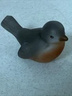 Vintage Fenton Opal Satin Bird Robin Figurine Natural Animals Collection Label