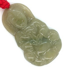 Handmade Green Burmese Jadeite Pendant Adjustable Necklace — photo 1