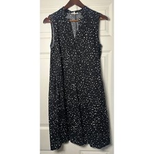 EILEEN FISHER Womens Sz S Organic Cotton Polka Dot Lightweight Shift Dress