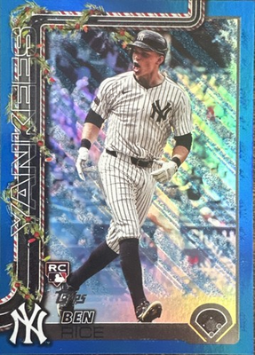 #ad #ad 2025 Topps Holiday Ben Rice #H8 Holiday Blue Metallic Glitter RC $3.50