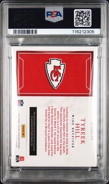 2016 National Treasures Tyreek Hill RPA Gold Rookie Patch Auto /10 PSA Auth 10 - Image 2 of 2