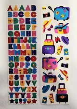 1990s Mrs. Grossman's Stickers By The Yard Letters Alphabet Travel Fashion Vtg