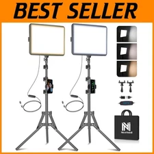 Dual LED Video Lights with Tripod Stand & Phone Holder
