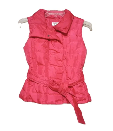 VALENTINO Talbots gilet donna piumino d'oca taglia P piccolo rosso full zip cintura a scatto
