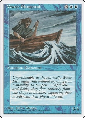 1995 MTG: 4ED - Water Elemental (#115, Uncommon, Moderately Played)