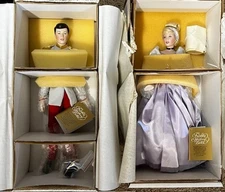 Franklin Heirloom Cinderella & Prince Charming porcelain dolls, brand new
