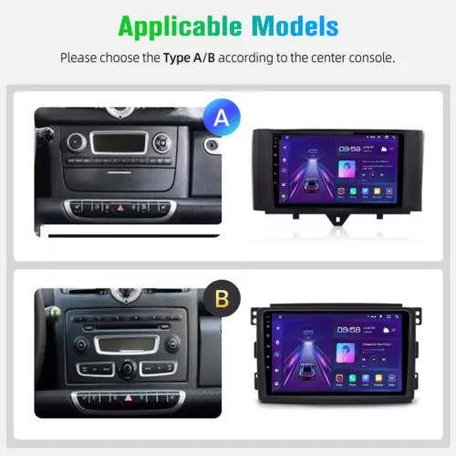 32G Für Smart Fortwo 451 2010-2015 Android 13 Autoradio CarPlay Kam Navi RDS - Bild 4 von 13