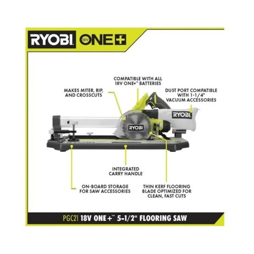 RYOBI CANADA 18V Cordless Li-Ion 5-1/2-inch Flooring Saw Kit - Picture 9 of 13
