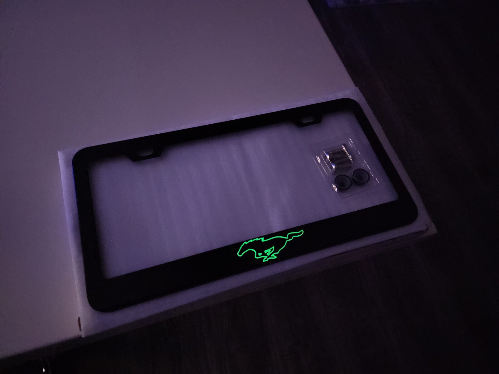 Green Mustang License Plate Frame tag Cover Mach E Style eBay