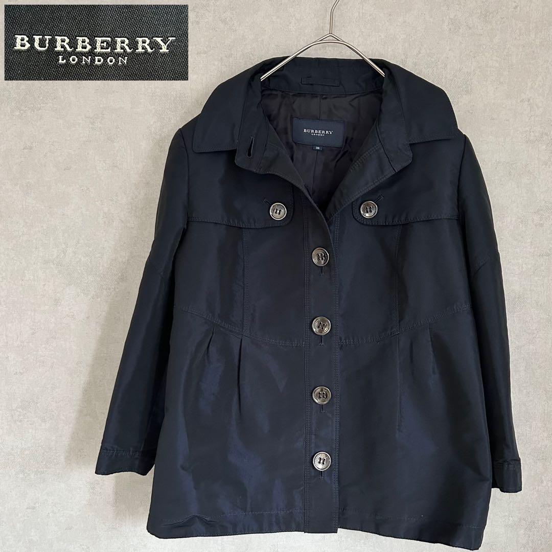 Burberry Trench Coat Navy 38 M Short Length Women's Excellent Condition-image