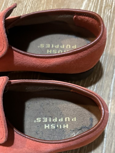 Vintage Hush Puppies Suede Salmon SZ 7 1/2 - Picture 3 of 4