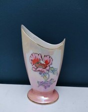 Art Deco 1930's Royal Winton England Grimwades Pink Lustre Vase Poppy Design
