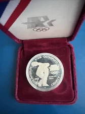 1983 Olympics Proof Commemorative 90% Silver Dollar In Box