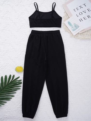 Schmetterling Druck Crop Top Weste und Leggings Sport Kleidung Set für Mädchen - Bild 8 von 54