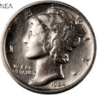 1924 Mercury Dime ~ Borderline Uncirculated (AU++) ~ 90% Silver — photo 1