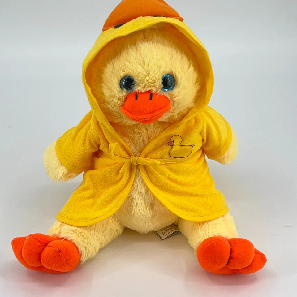 vtg 2001 The Bear Factory Yellow Duck w/ Robe Plush 13" Tall rubber ducky chick - Image 2 of 4