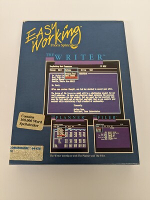Easy Working From Spinnaker The Writer for Commodore 64 Vintage Floppy CIB